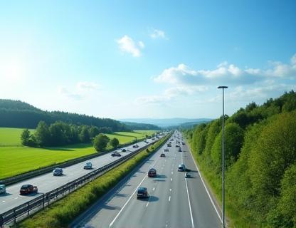 Autoroute suisse près de Berne sous un ciel ensoleillé